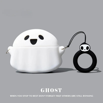Cartoon Ghost Silicone Case for Anker Soundcore Liberty 4 NC Earbuds — Cute Soft Protective Cover