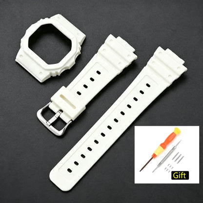 Case and Resin Rubber Strap Set for Casio G-Shock DW-5600, GW-M5610 & GW-B5600 - Unisex Replacement Watch Accessories