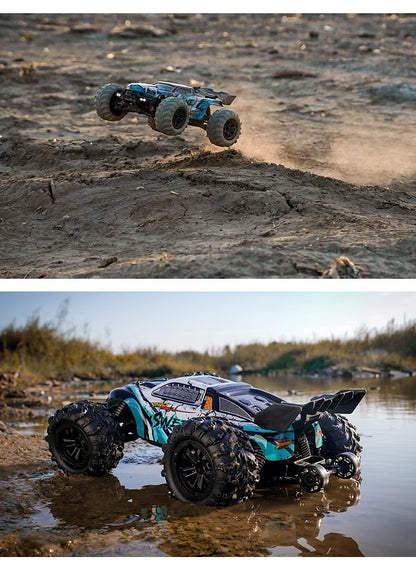 1:16 4WD RC Car – 70KM/H High-Speed Drift Monster Truck with LED, Remote Control, 4x4 for Kids, WLtoys 144001