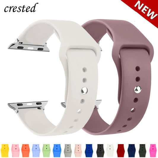 Silicone Apple Watch Band Strap - Sport Replacement Bracelet for iWatch Series Ultra 2, 9, 8, 7, 6, SE 38mm-49mm