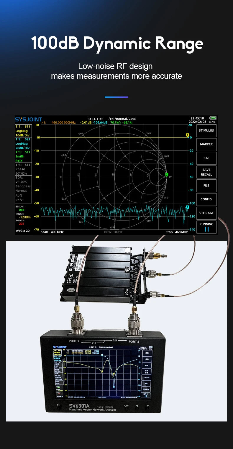SV6301A 7" Vector Network Analyzer — 6.3GHz HF VHF UHF Antenna SWR VNA, NanoVNA Upgrade