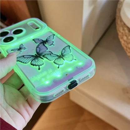 Luminous Butterfly Phone Case - Color-Changing Light-Up Cover for Samsung Galaxy