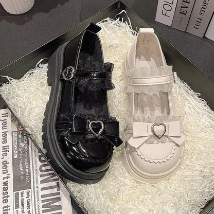 JK Lolita Platform Loafer Shoes - Y2K Kawaii School Girl Fashion Pumps