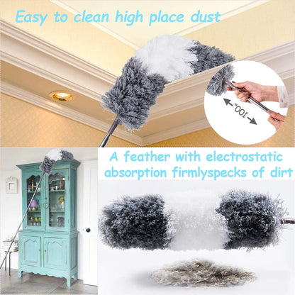 Telescopic Microfiber Duster – 250cm Extendable Washable Brush for Spider Web & Dust Cleaning