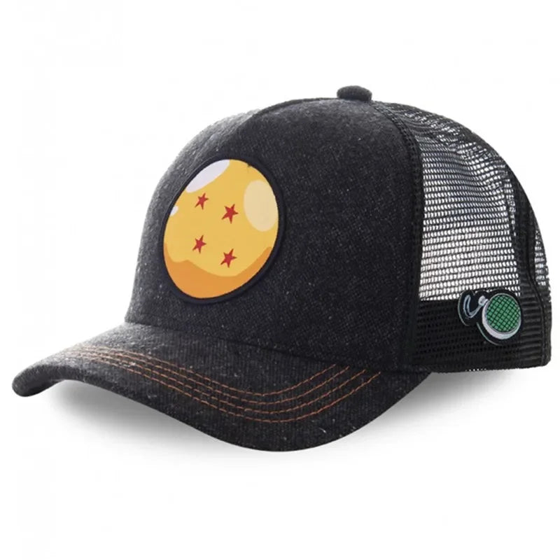 Dragon Ball Son Goku Trucker Cap - Embroidered Adjustable Mesh Sun Visor Hat for Men Summer Travel