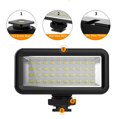 Waterproof LED Diving Fill Light — Compatible with GoPro Hero 12, 11, 10, 9 & DJI Action 3 Cameras, 40M Underwater Video Lamp