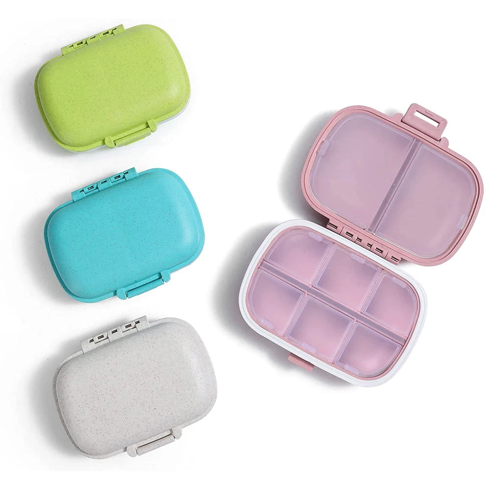 8-Compartment Travel Pill Organizer – Moisture-Proof Pill Case, Portable Medicine & Vitamin Holder for Purse