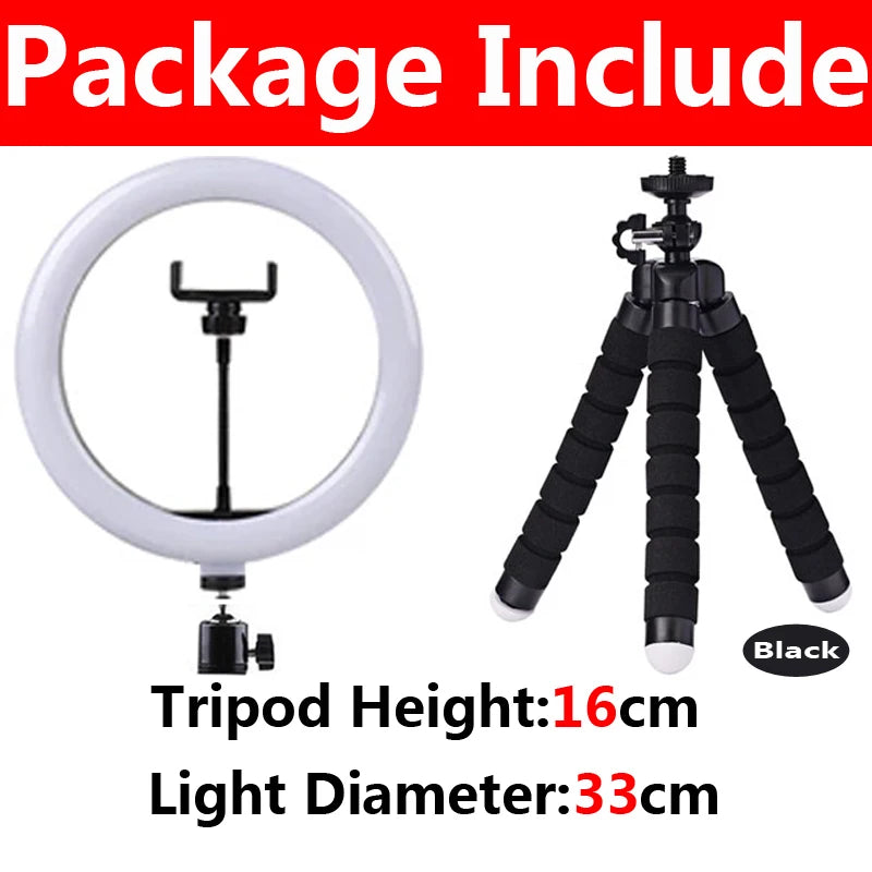 10 Inch LED Selfie Ring Light - Dimmable Photography Fill Lamp With Mini Tripod for Phone Live Video Studio