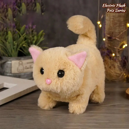 Simulated Robot Kitten Plush Toy - Interactive Walking & Wagging Electric Pet for Kids
