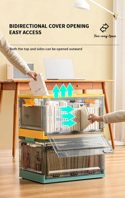 Foldable Transparent Storage Trunk — Large Capacity Plastic Organizer Box for Home, Wardrobe, and Clothes Storage