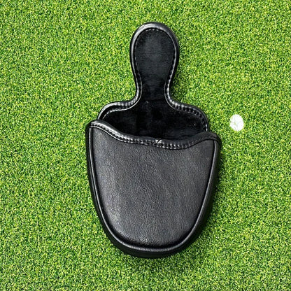 Black PU Shark Embroidery Golf Club Mallet Putter Head Cover – Magnetic Closure for Protection