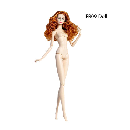 32cm European Supermodel Nude Doll – Original 1/6 Joint Figure with Multi-Color Skin and Exquisite Makeup, Full Series Collectible Toy