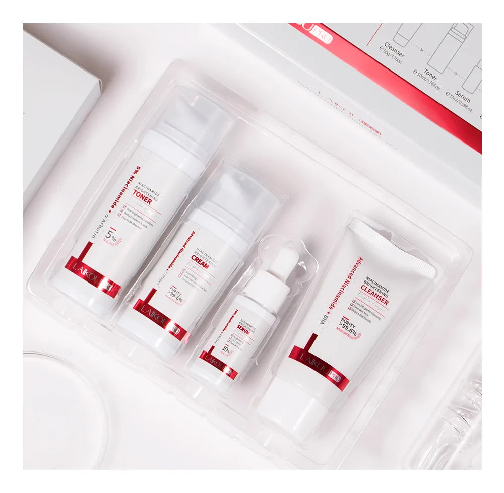 Niacinamide Skin Care Set – Oil Control, Anti-Wrinkle & Whitening Face Serum, Cream, Toner 4-Piece Kit