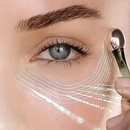 Gold Eye Roller Massage Stick - Eye Cream Applicator & Facial Skincare Spatula for Wrinkle Care