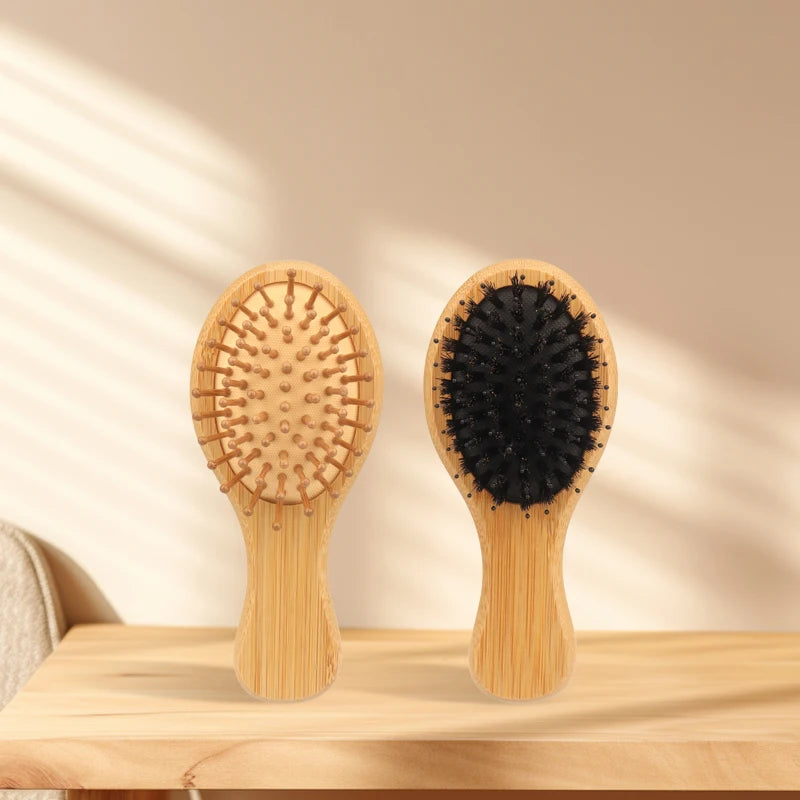 Bamboo Mini Airbag Anti-Static Cushion Hair Brush — Reduce Hair Loss, Women’s Styling Comb