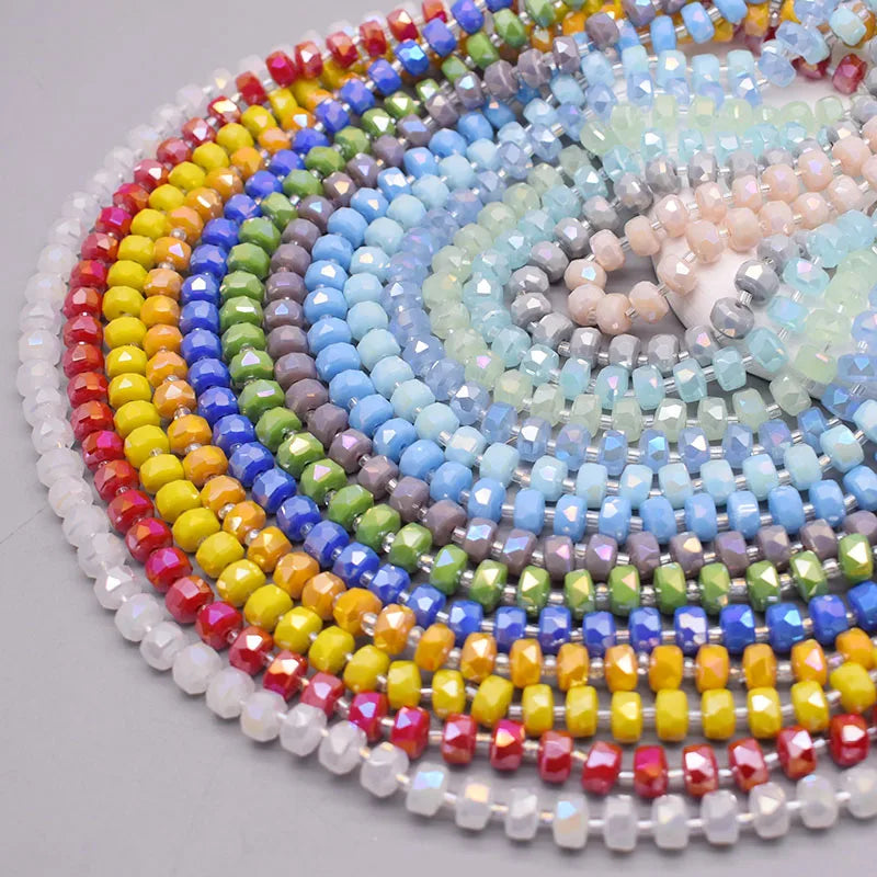 8mm Crystal Glass Beads Set - 30PCS Color Wheel Faceted Round Loose Beads for DIY Jewelry Making & Bracelets