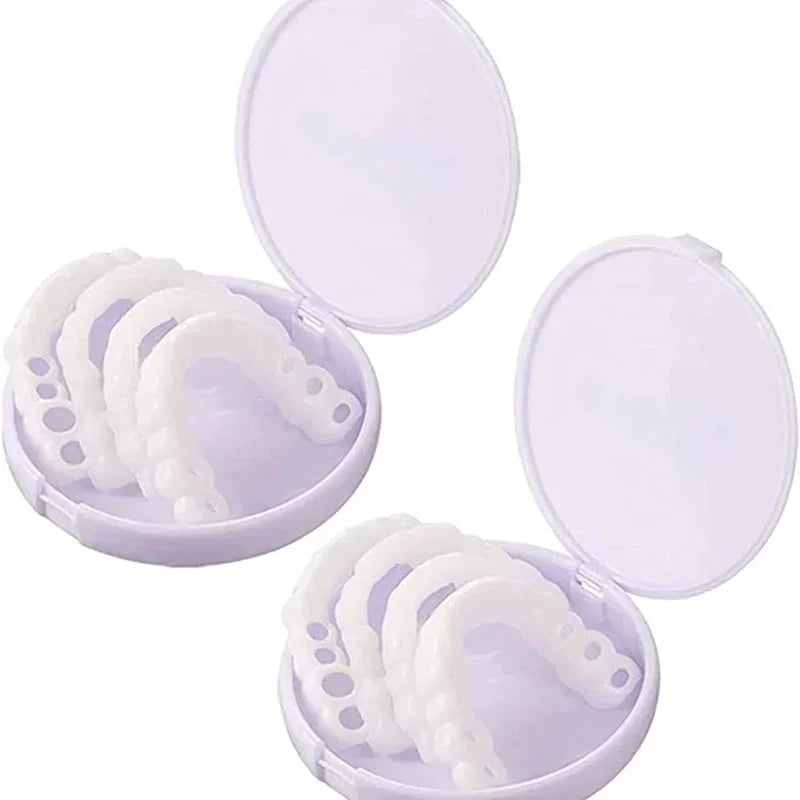 Perfect Fit Snap-On Silicone Smile Veneers - Teeth Whitening Fake Tooth Cover, Upper False Tooth for Oral Hygiene Care