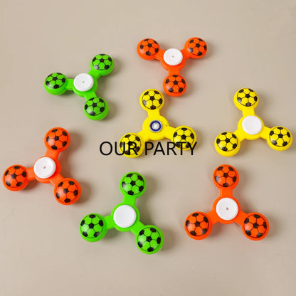 10pcs Sports-Themed Finger Gyro Toys – Football Stress Relievers for Kids Birthday, School Rewards & Pinata Favors