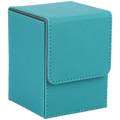 Leather Trading Card Deck Box - Single-Sleeve Storage Case for 100+ Cards
