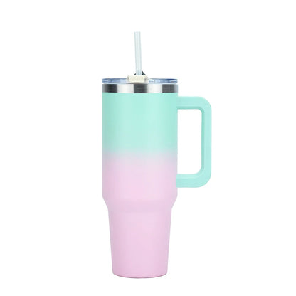 30/40oz Stainless Steel Insulated Tumbler – Large Thermos Bottle with Handle for Gym, Sports & Travel