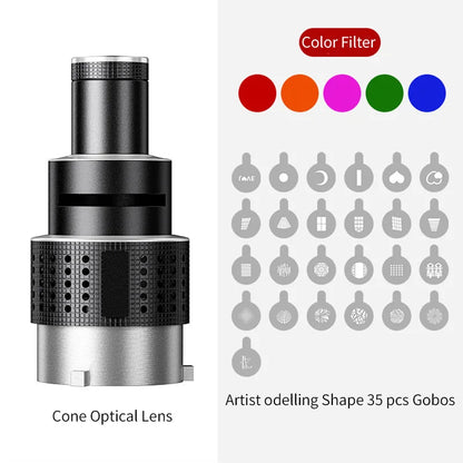 Bowens Mount Flash Snoot Kit – Conical Lens with Optical Spotlight & 35 Gobos for Video, Artist Modelling & Photo Studio Lighting