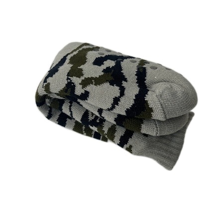 Men’s Winter Thermal Socks – Warm Leopard Print Short Plush Velvet Non-Slip Fuzzy Floor Socks, Camouflage Gift 2023