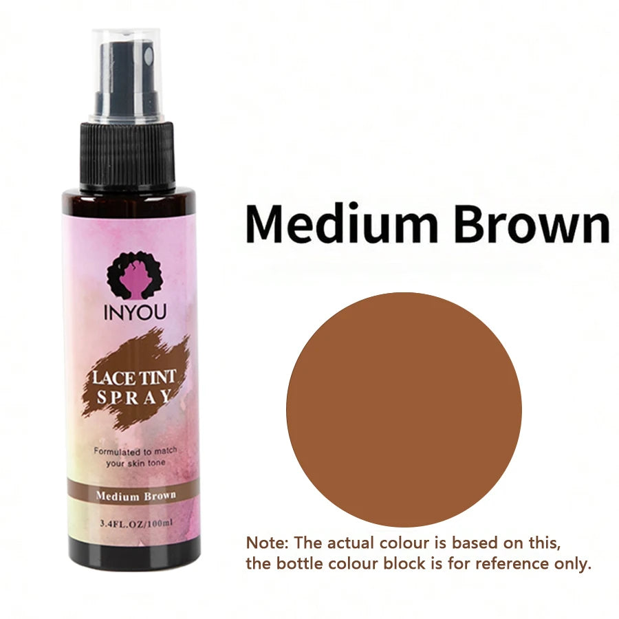 Waterproof Lace Tint Spray for Wigs – Melting Mousse Concealer for Lace Closure, Front Wigs, Toupees & Edge Control