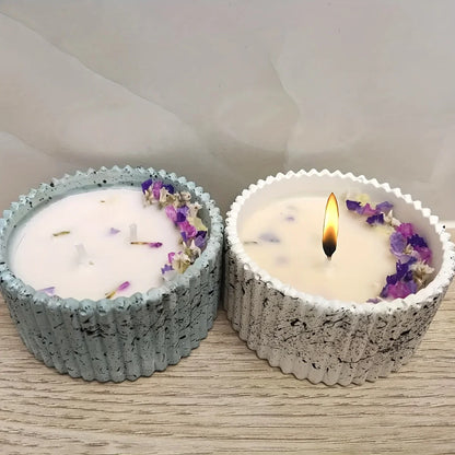 Multi-Functional Round Striped Silicone Mold – DIY Candle Jar, Storage Box, Pencil Holder & Vase Craft Mold