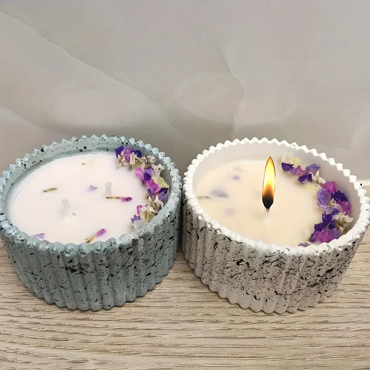 Multifunctional Round Striped Silicone Mold for Candle Jars, Storage Boxes, Pencil Holders & Vases