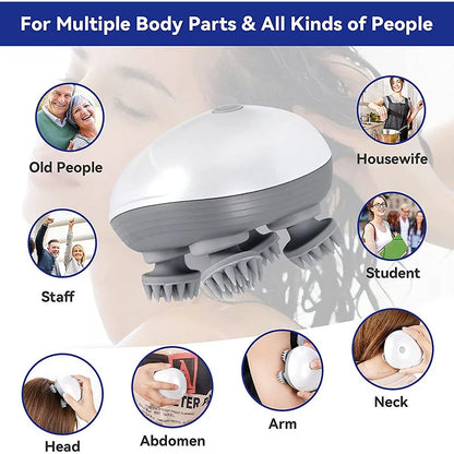 Pamper Your Feline Friend: Electric Cat Massager - Deep Tissue Massage Device for Body, Shoulder, Leg, Arm, Neck, and Scalp - Kneading and Vibrating for Ultimate Relaxation