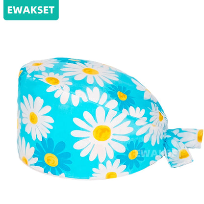 Unisex Soft Scrub Cap – Cartoon Print Surgical Hat for Men and Women, Operating Room Nursing Accessories