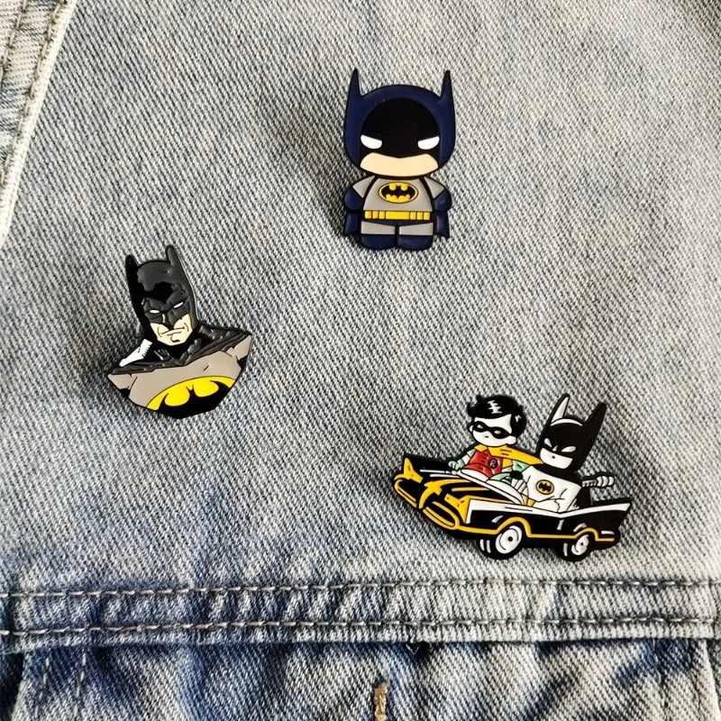 Bat Shaped Enamel Pin Set - 3/5PCS Classic Cartoon Brooches for Backpacks, Clothing & Gifts
