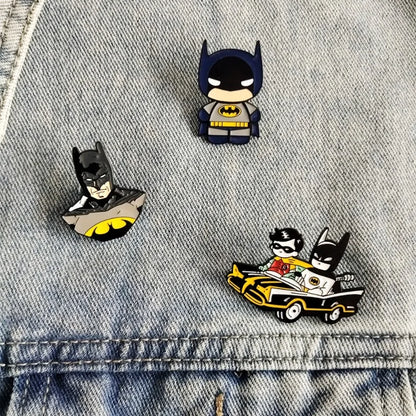 Bat Shaped Enamel Pin Set - 3/5PCS Classic Cartoon Brooches for Backpacks, Clothing & Gifts