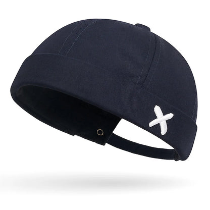 Fashion Denim Docker Cap – Brimless Skullcap Sailor Beanie Hat for Men & Women, Solid Color Adjustable Bucket Dad Cap Streetwear Style