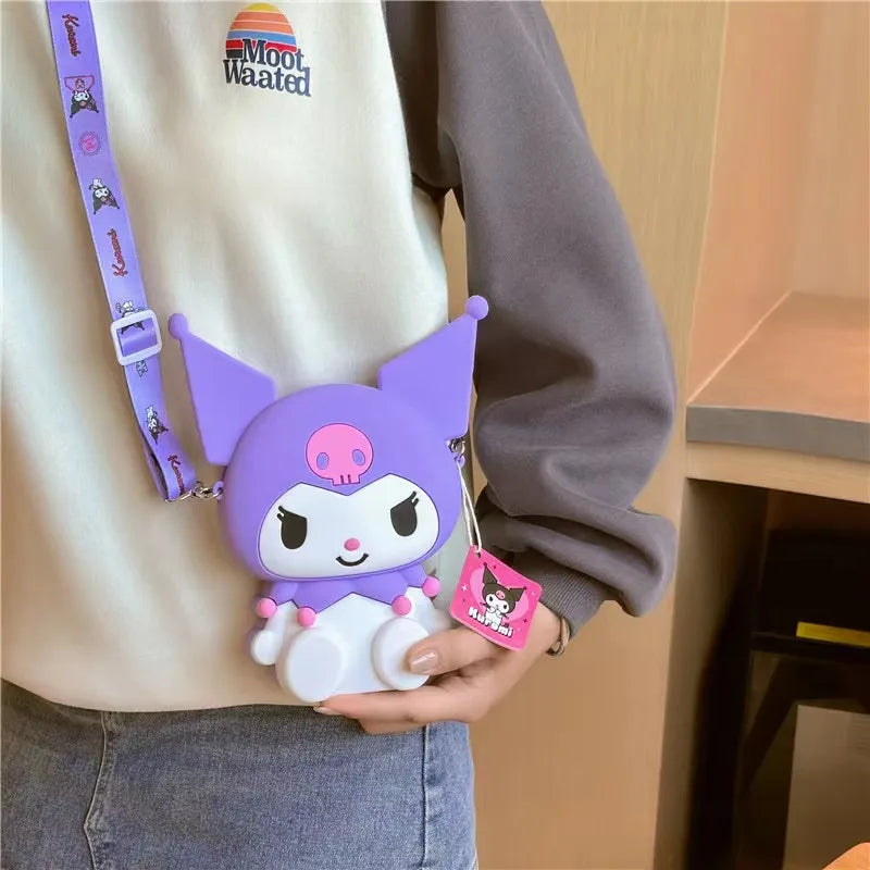 Sanrio Hello Kitty Princess Kawaii Fashion Bag: Small Silicone Storage Purse - Anime Cartoon Model Toys for Kids - Lovely and Unique Gift