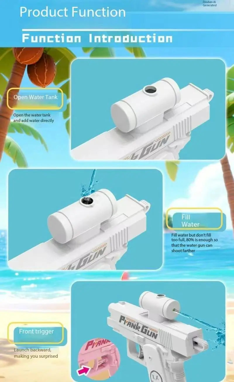 Double-Sided Reverse Water Gun – Funny Mini Tactical Water Sprayer for Kids & Adults, Beach & Pool Summer Water Fight Toy