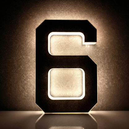Solar LED House Number Light - Waterproof Light-Up Address Sign for Outdoor Home Decor