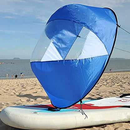 Foldable Surfling Kayak Wind Sail – SUP Paddle Board Sailing Canoe with Clear Window for Rowing Boat