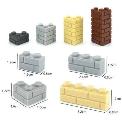 DIY Building Block Wall Figures Bricks - 1x2, 1x3 & 1x4 Small Construction Bricks for Creative Building & Educational Play