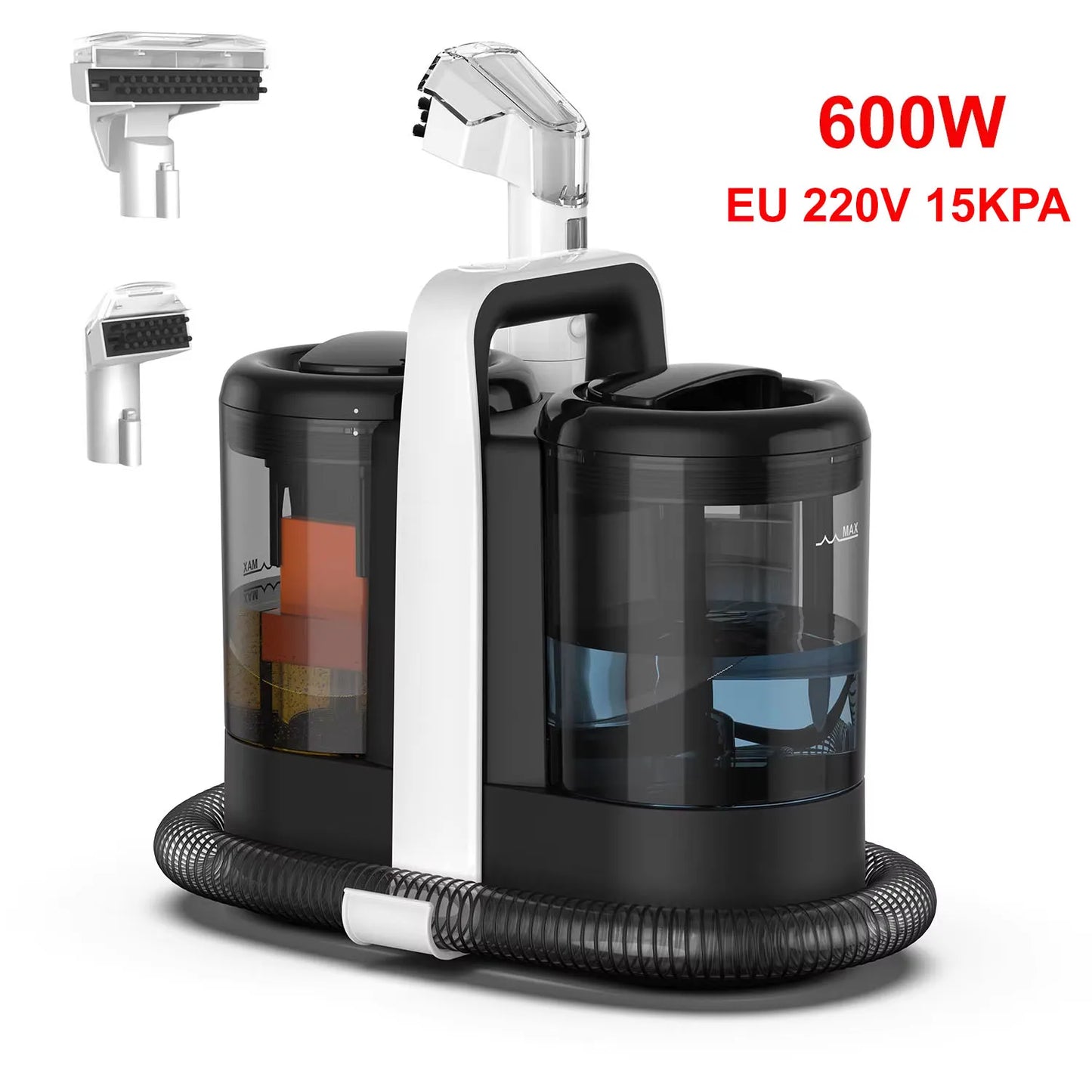 Mamnv Spot Cleaner - 600/450W Handheld Carpet Cleaner with 15/11KPa Suction, Integrated Spray Suction Machine for Sofas & Curtains