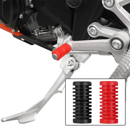2Pcs Universal Motorcycle Gear Shift Lever Foot Pad Set - Rubber Pedal Covers & Starter Peg Pads for Moto Accessories