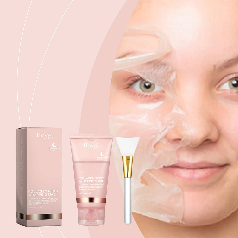 75g Collagen Night Peel-Off Mask – Moisturizing, Brightening & Firming Facial Mask for Hydrating, Smoothing & Skin Rejuvenation