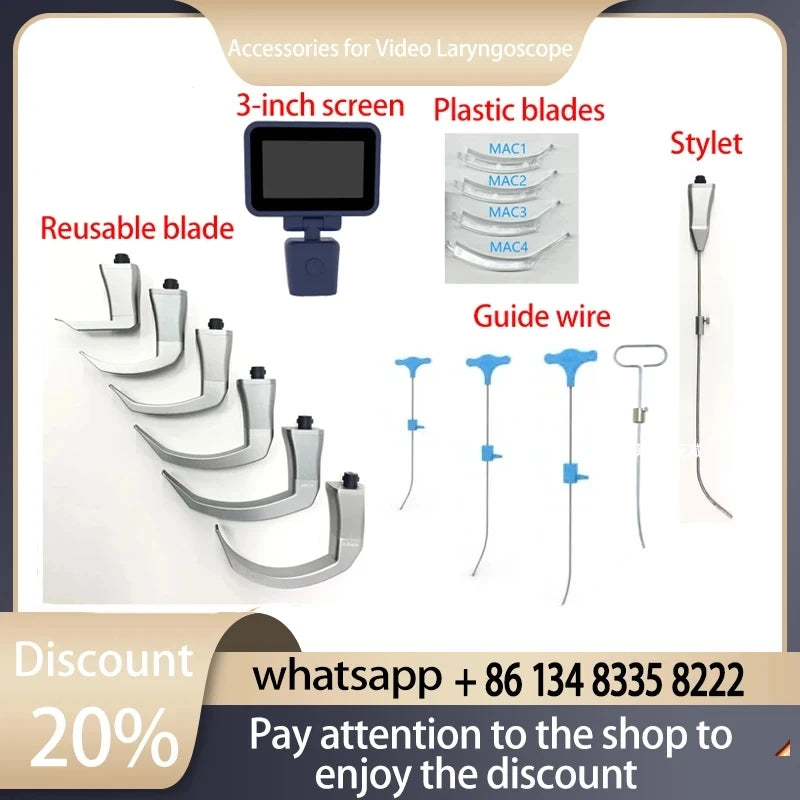 3.5-Inch Touch Screen Video Laryngoscope with Reusable Sterilizable Blades – Digital Laryngoscope, Mexico Warehouse Delivery