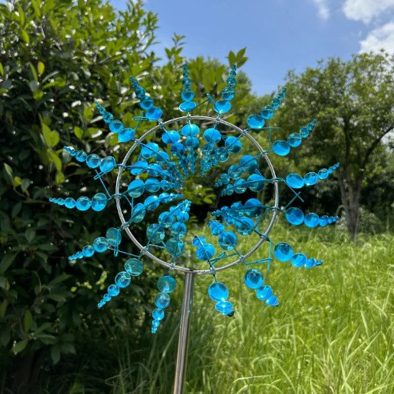 Outdoor Metal Wind Spinner – Rotating Windmill Garden Decoration & Yard Art