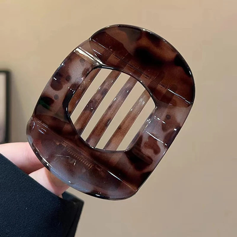 New Korean Acetic Acid Hair Clip – Women's Leopard Spring Spoon Clip, Stylish Hair Accessories & Simple Headpiece