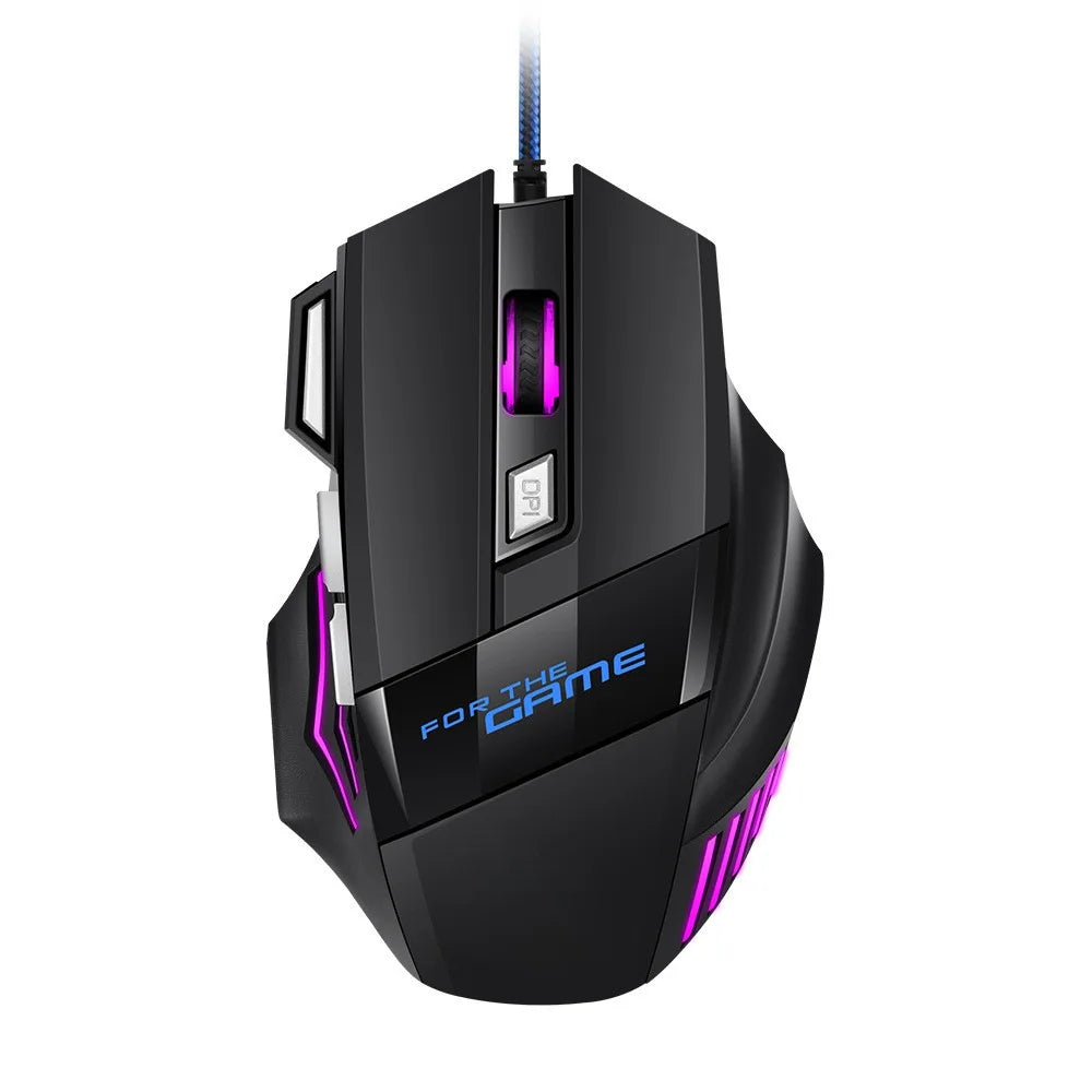 Hyperspeed USB Gaming Mouse | RGB Backlit Ergonomic 7D Wired Mouse for Laptop & PC Gamer