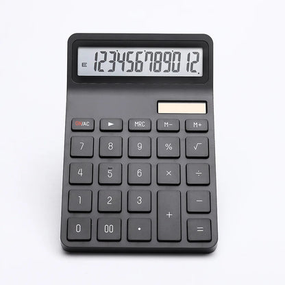 12-Digit Solar Calculator – Dual Power Supply Electronic Financial Accounting Calculator for Home, Office & School Use