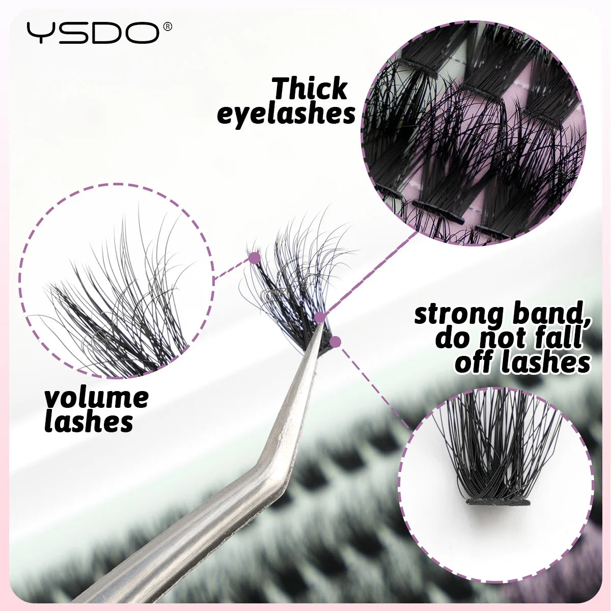 YSDO Premade Volume Fans Eyelash Extensions – 10/14 Rows Natural Mink Individual Cluster Lashes for Makeup