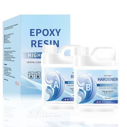 500/1000ml AB Epoxy Resin Glue Set – 1:1 High Adhesive Crystal Clear Resin for Jewelry Making & DIY Crafts