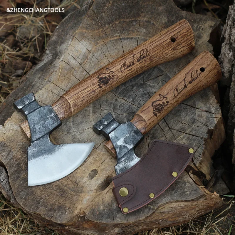 Handmade Forged Multifunctional Camping Axe – Small Outdoor Axe for Wood, Tree, and Bone Chopping